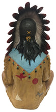 Load image into Gallery viewer, Sitting Cross-Legged Native American Indian with Feather Headdress and Pipe 18&quot;