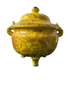 SOPERA DE OCHUN AMARILLO CON DECORACIONES DORADAS