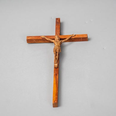 CRUZ DE MADERA CON CRISTO